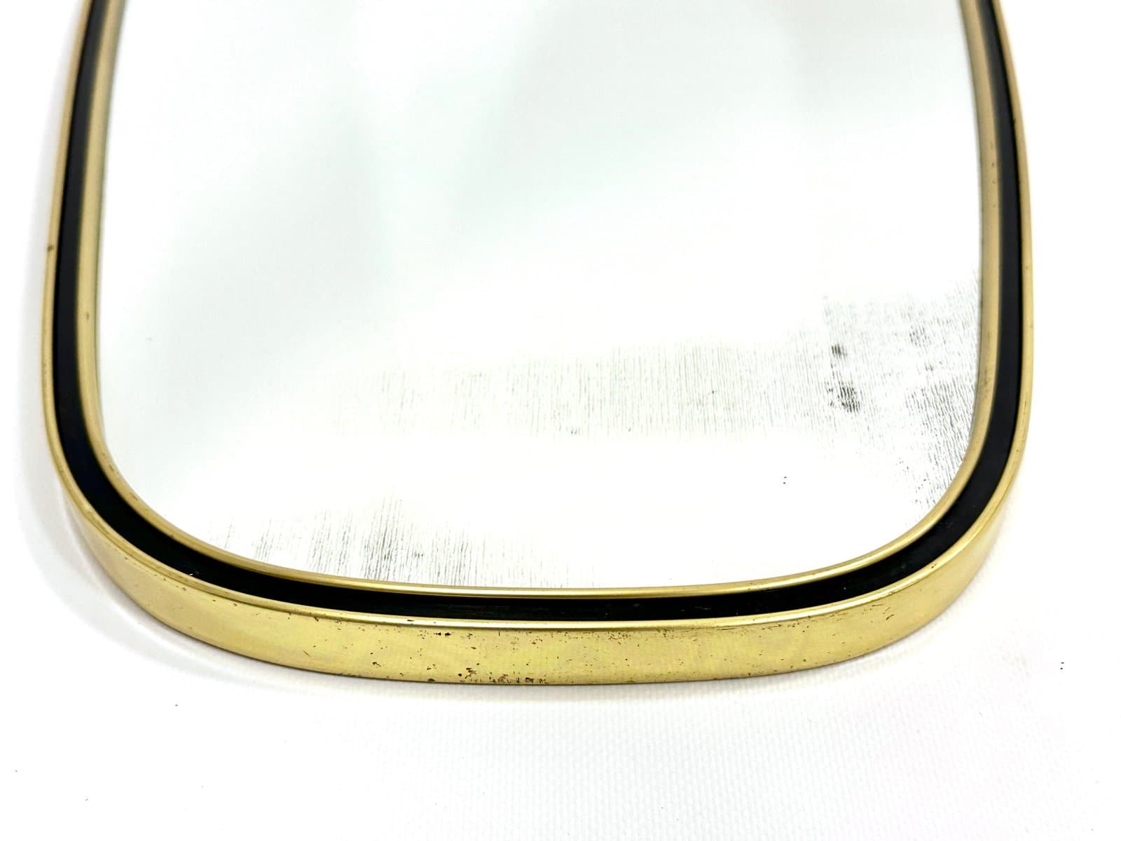 Lustro ścienne, aluminium złoty, mosiądz złoty, szkło, Niemcy, lata 70. - 155000