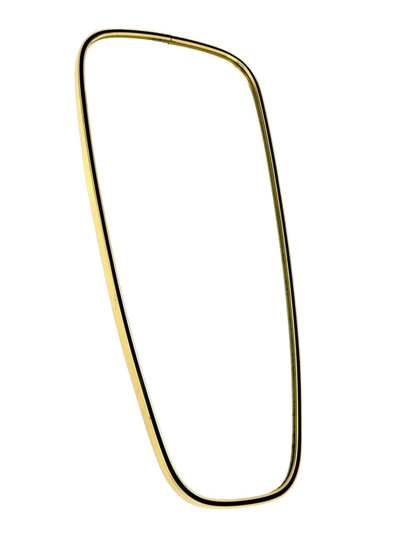 Wall mirror, golden aluminium, golden brass, glass, Germany, 1970s.