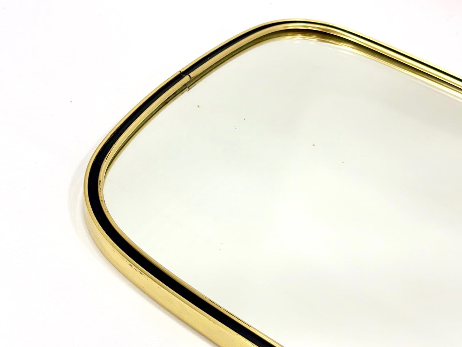 Lustro ścienne, aluminium złoty, mosiądz złoty, szkło, Niemcy, lata 70. - 154995