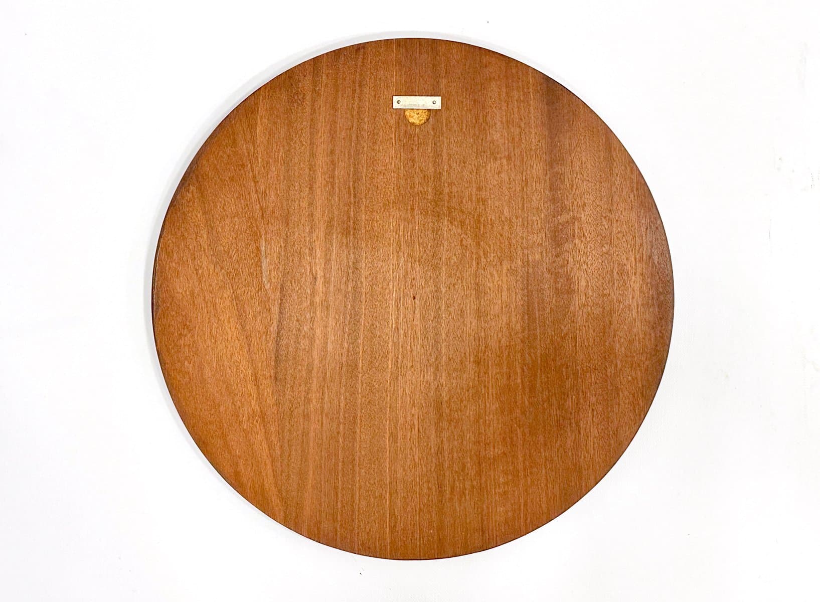 Wall mirror round, teak, light brown glass, Germany, 1970s - 155019