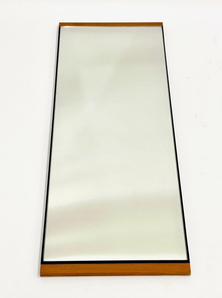 Wall mirror, brown teak, glass, Germany, 1970s. - 155042