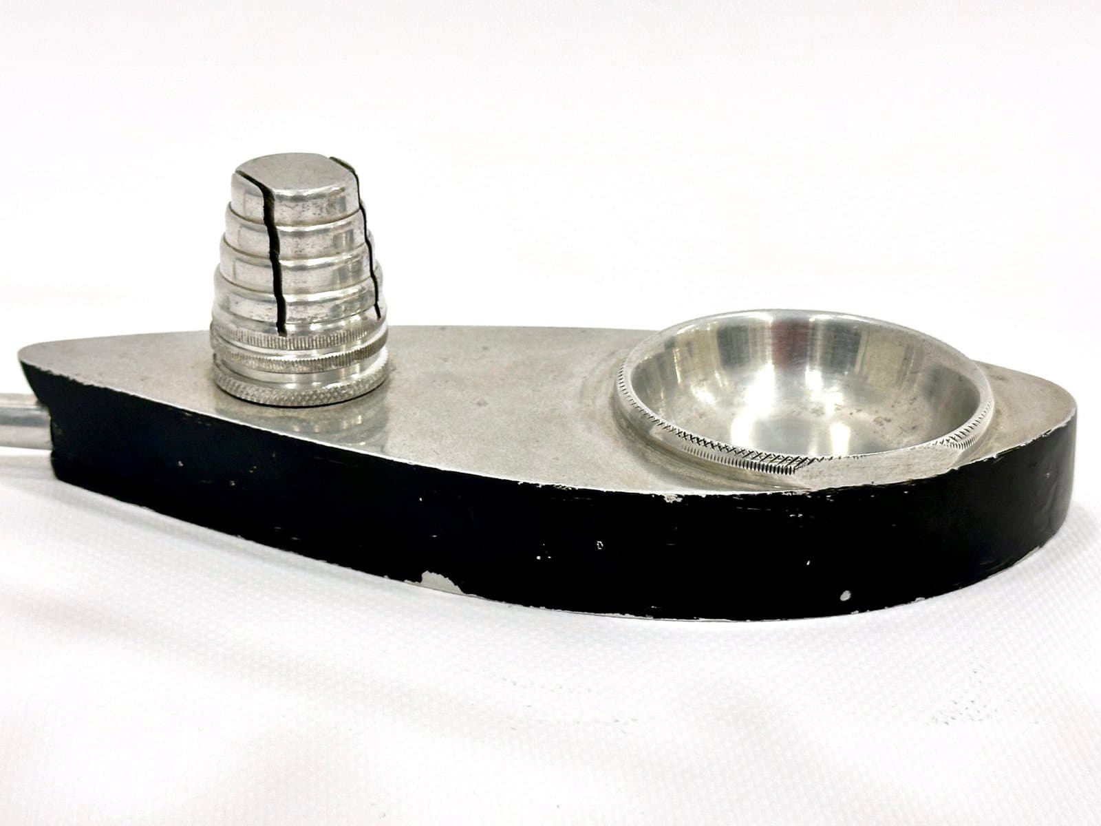 Model samolotu biurkowy, srebrny, aluminium, Polska, lata 50. - 155089