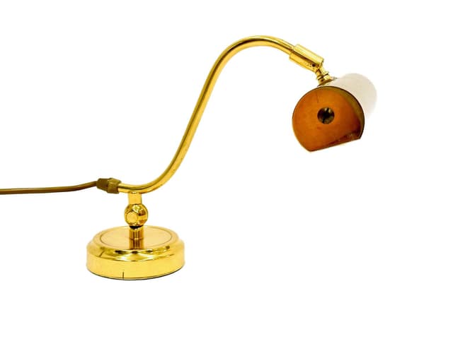 Piano table lamp, gold brass, Germany, 1960s. - DIMENSION