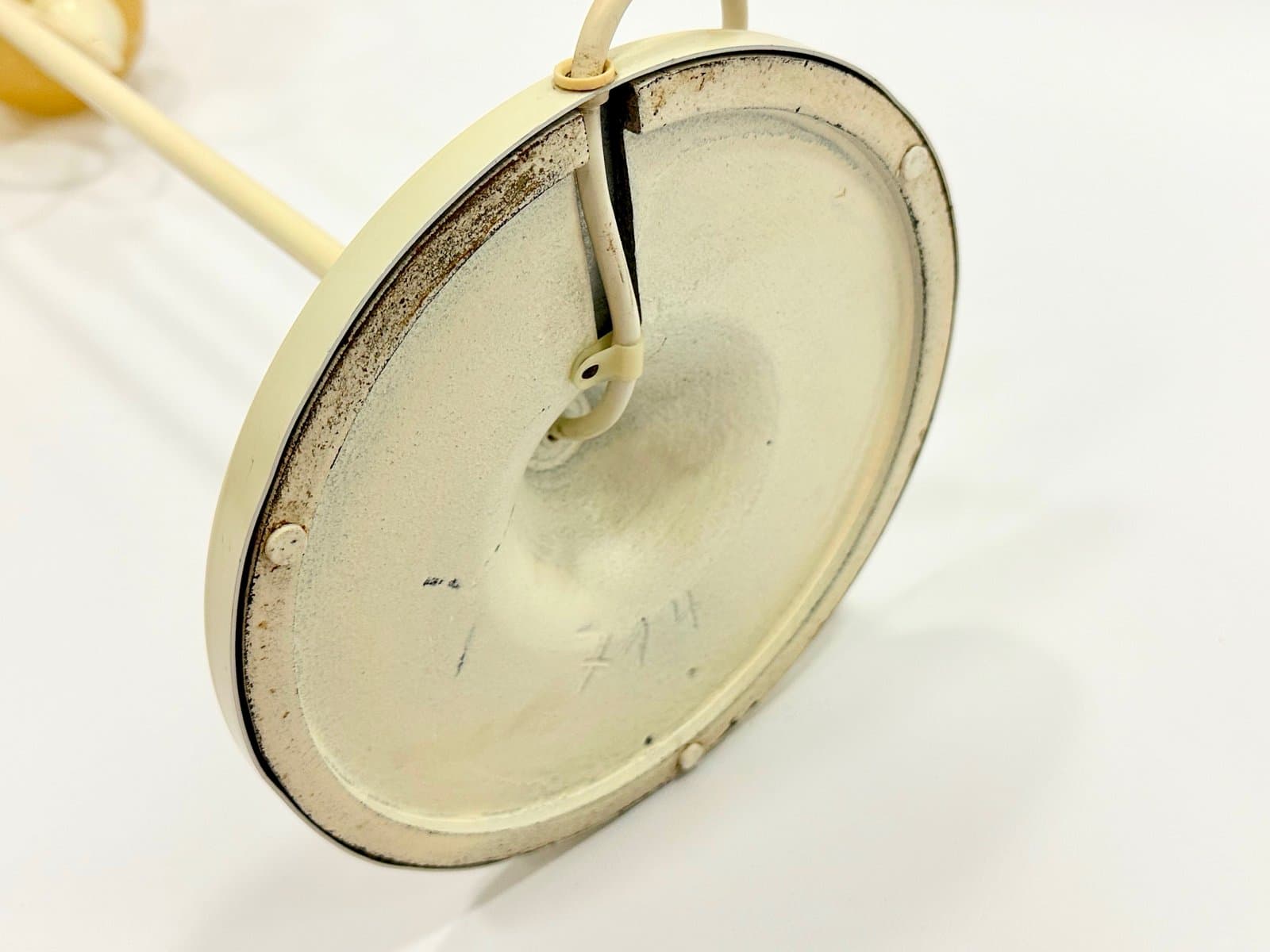 Lampa stołowa Space Age Tulip, szkło bursztynowe, stal kremowa, lata 60. - 155233