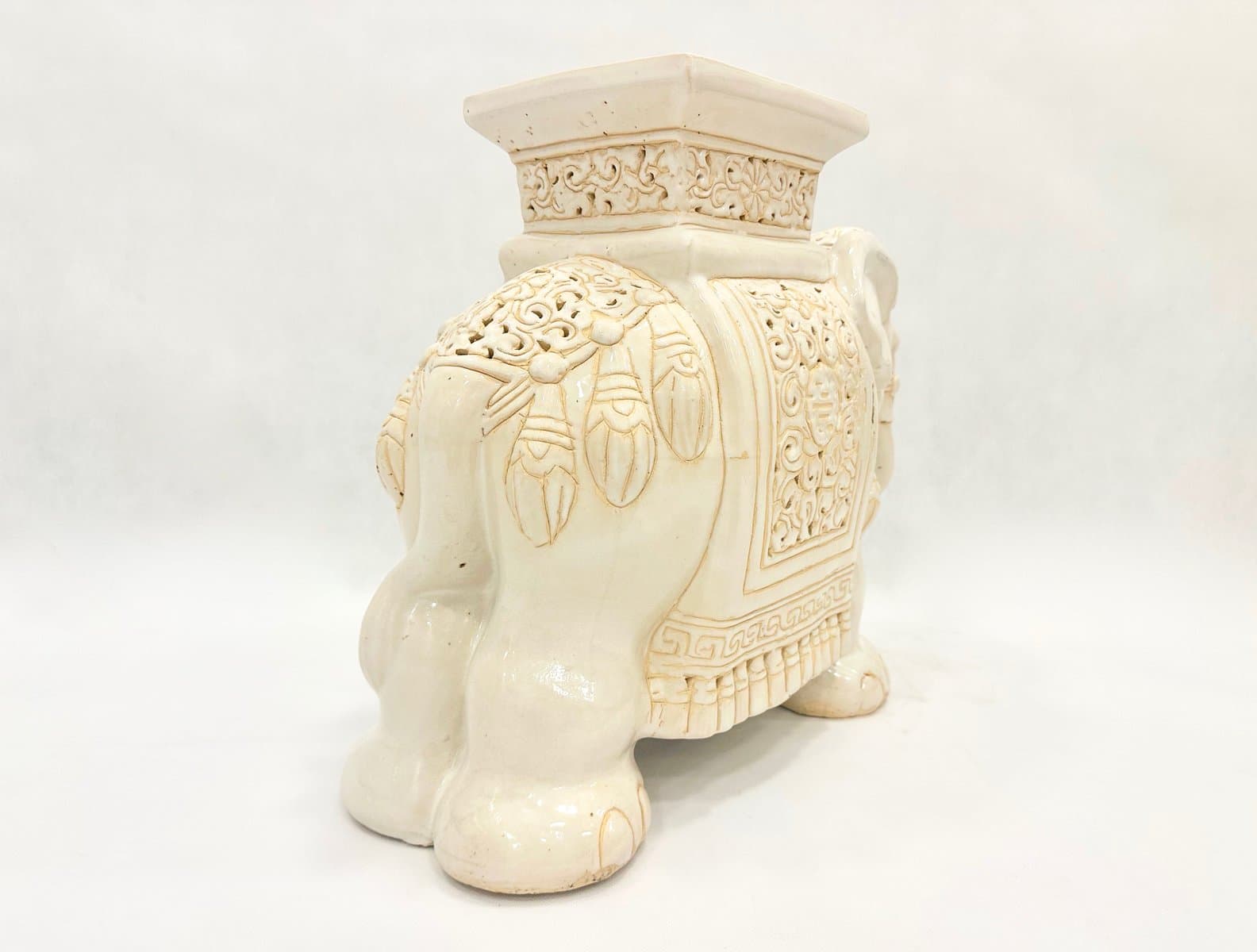 Stojak na kwiaty Słoń, ivory, ceramika, lata 50. - 155255