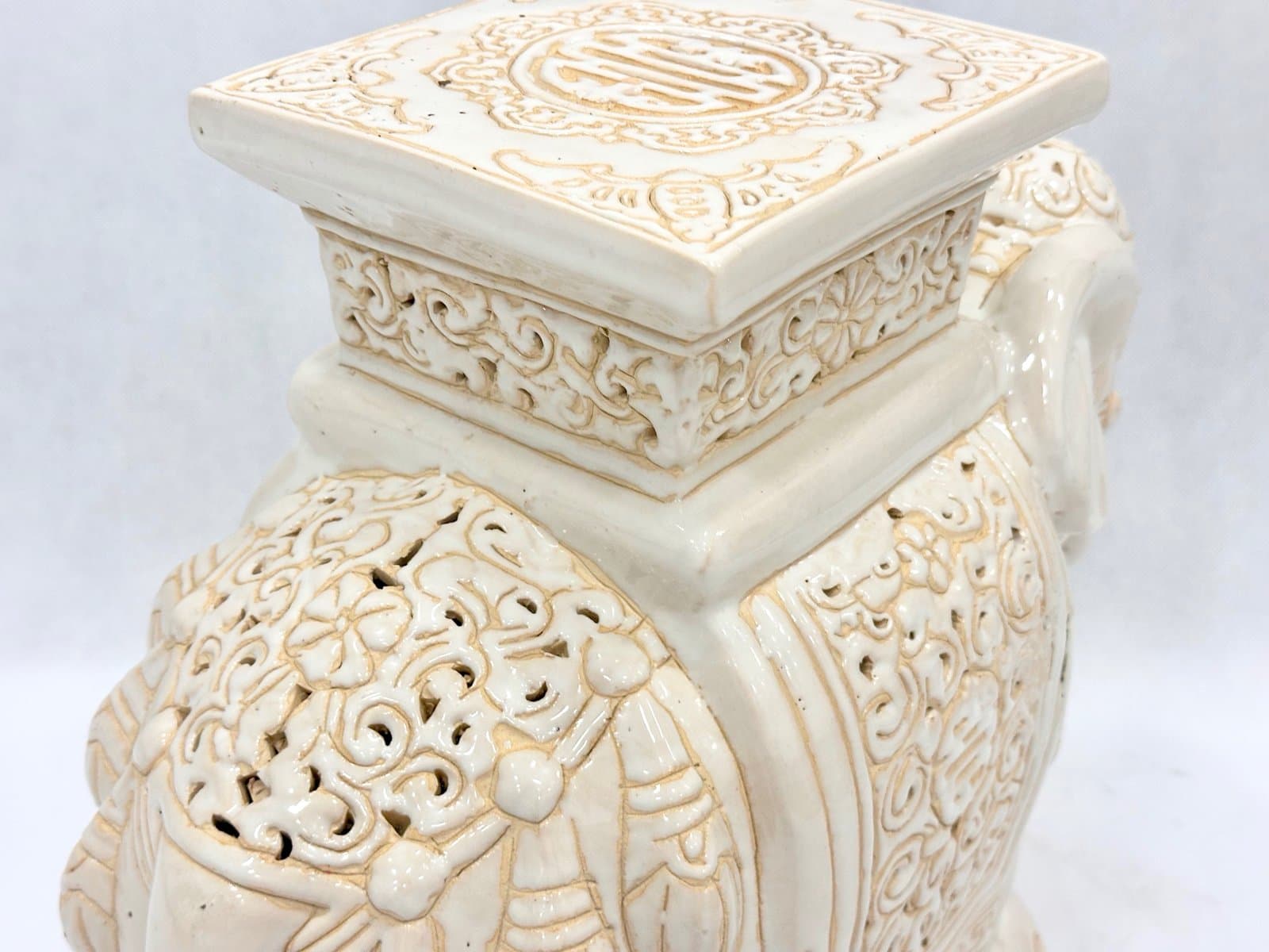 Stojak na kwiaty Słoń, ivory, ceramika, lata 50. - 155252