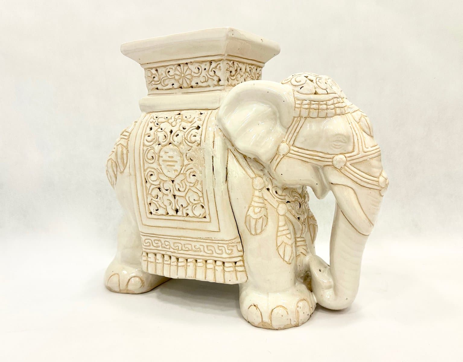 Stojak na kwiaty Słoń, ivory, ceramika, lata 50. - 155250