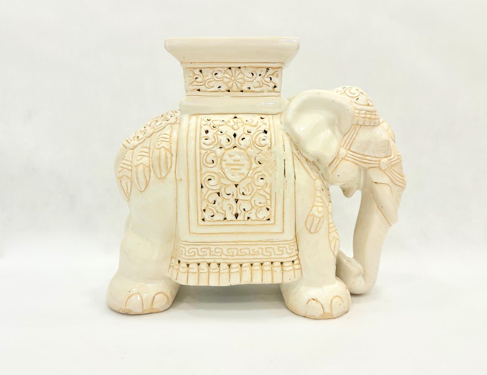 Stojak na kwiaty Słoń, ivory, ceramika, lata 50. - 155256