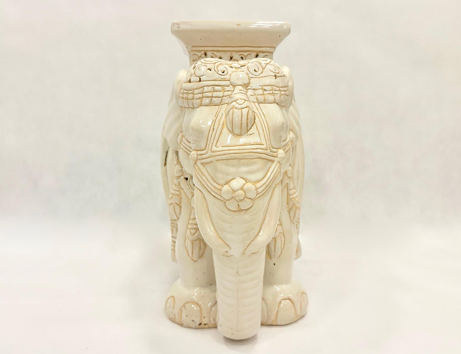 Stojak na kwiaty Słoń, ivory, ceramika, lata 50. - 155257