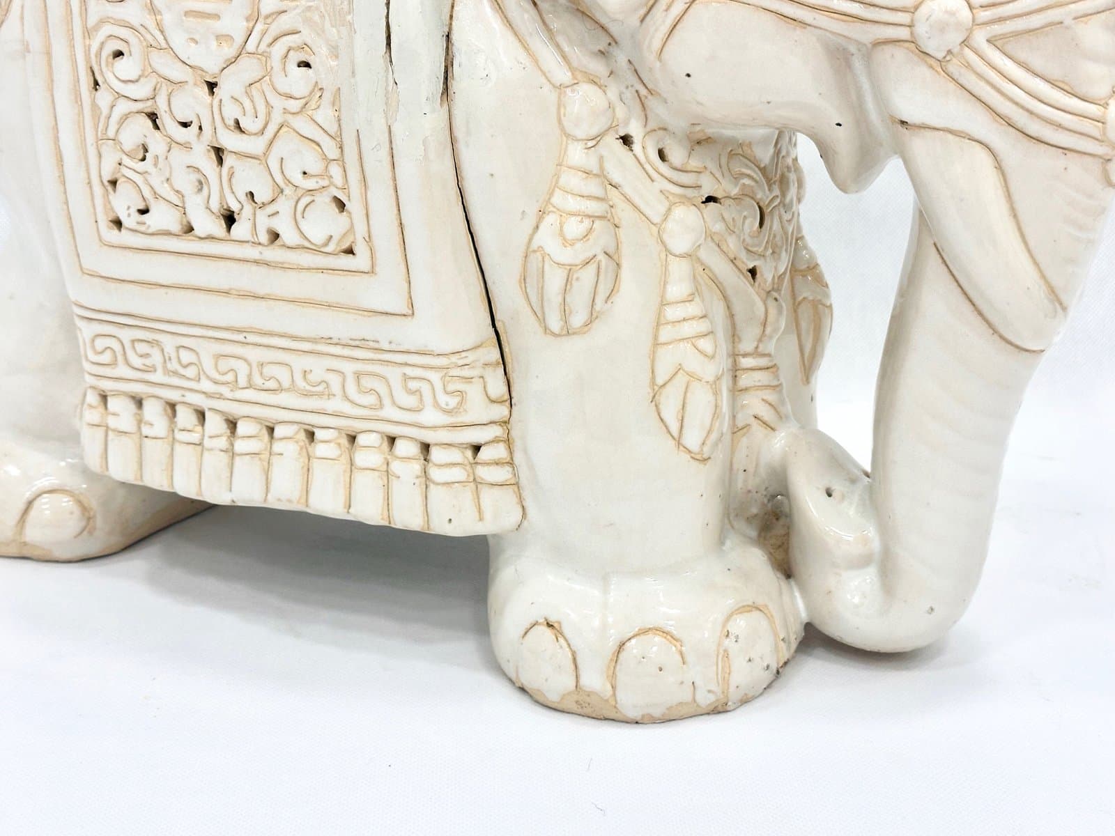 Stojak na kwiaty Słoń, ivory, ceramika, lata 50. - 155253