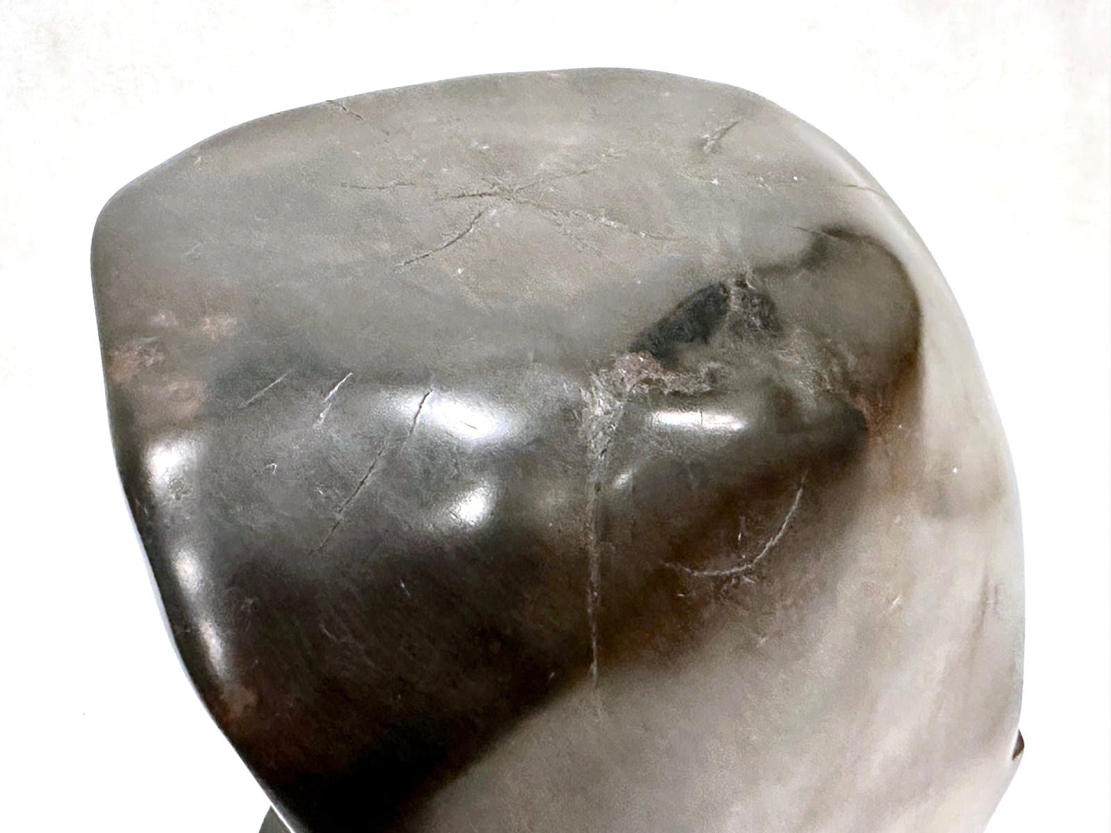 Rzeźba głowy kubistyczna, heban czarny, lata 60. - 155268