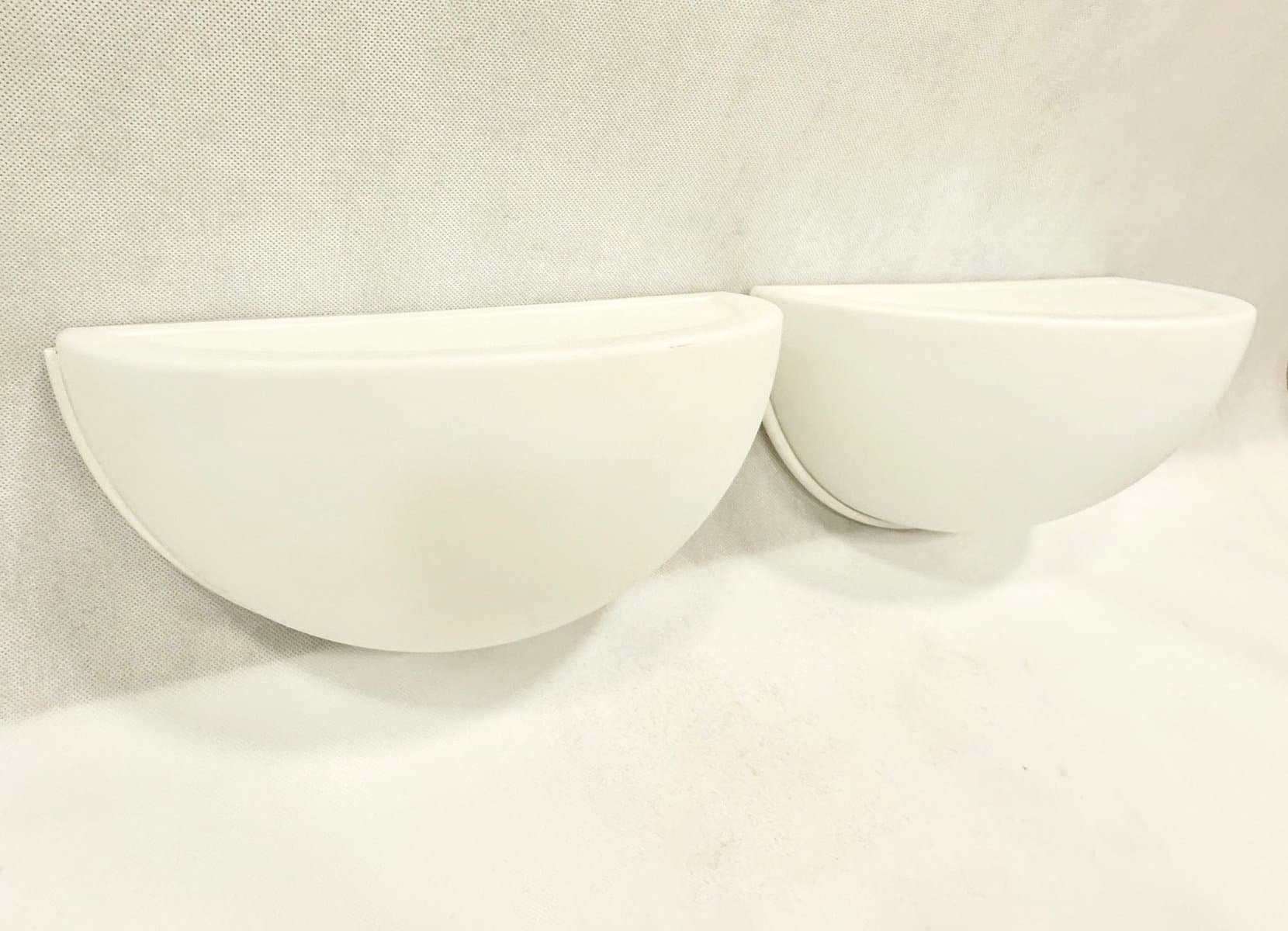 Para kinkietów ściennych, szkło mleczne białe, Limburg, Niemcy, lata 70. - 155276