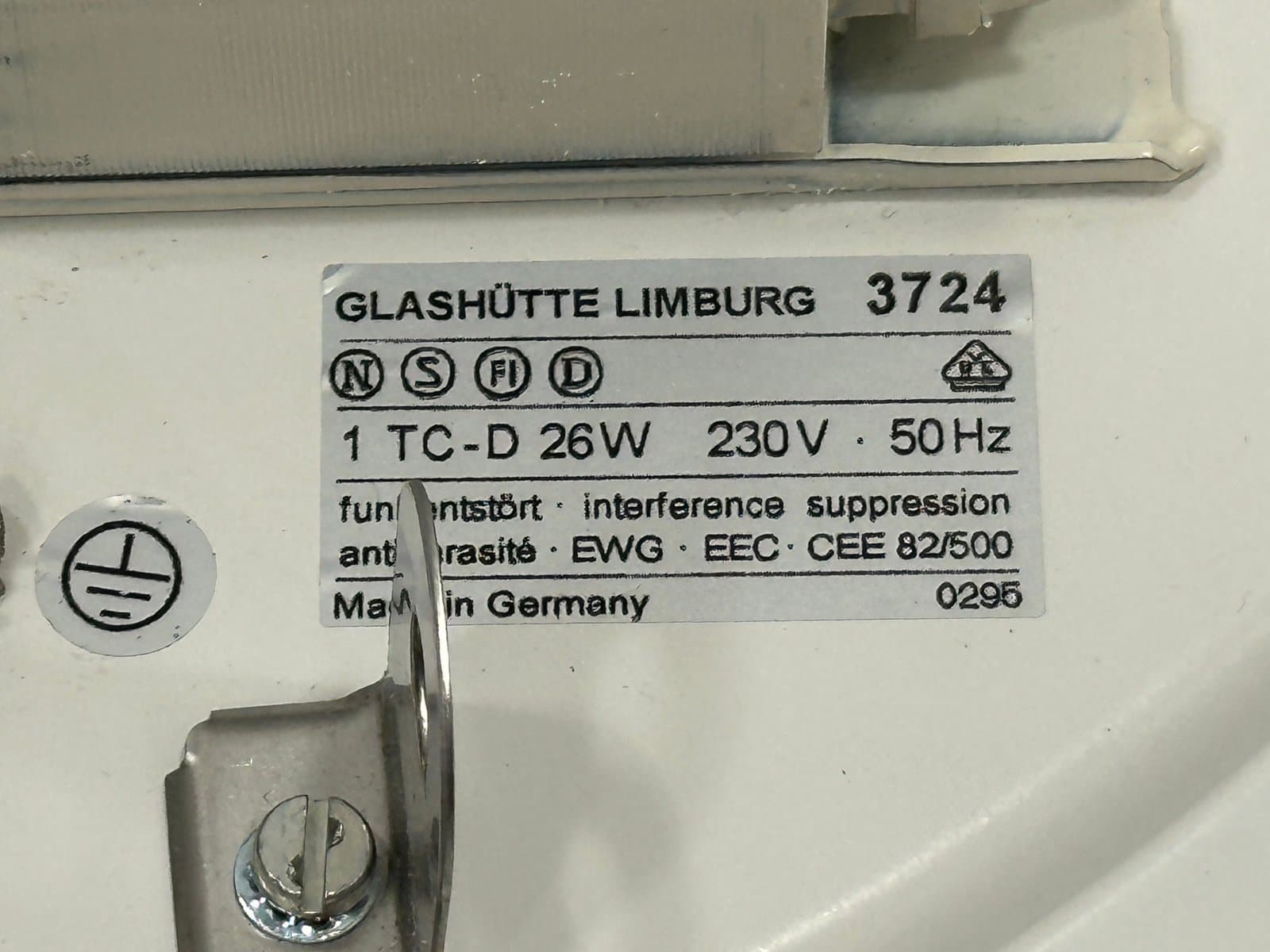 Para kinkietów ściennych, szkło mleczne białe, Limburg, Niemcy, lata 70. - 155275