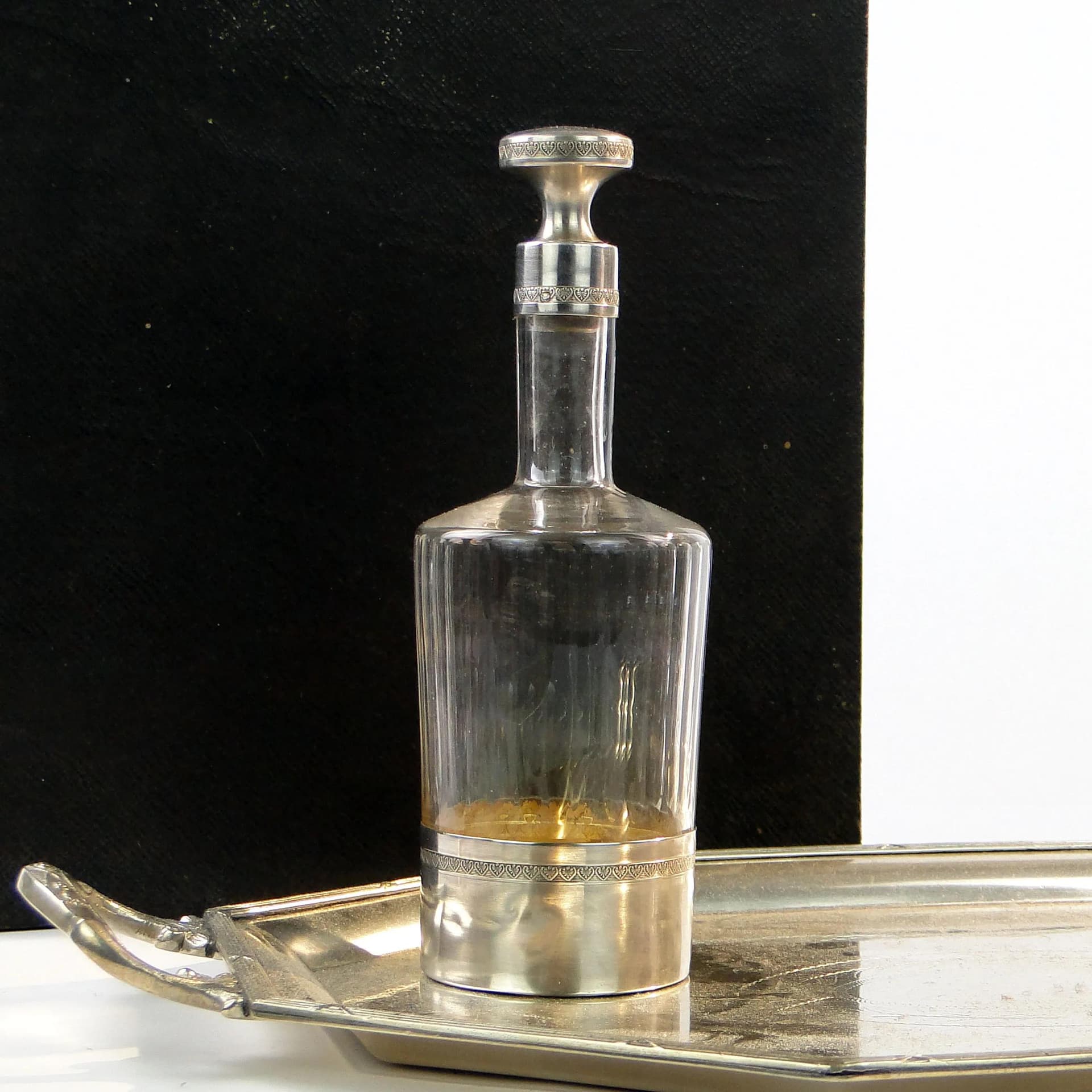 Karafka, kryształ transparentny, srebro, Francja, XIX wiek - 9637