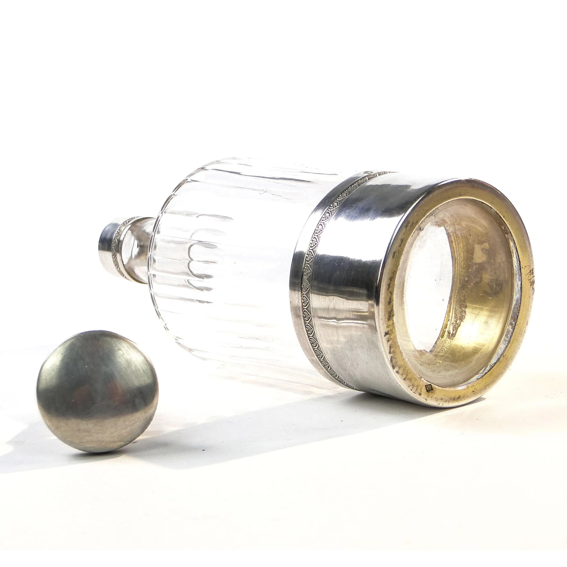 Karafka, kryształ transparentny, srebro, Francja, XIX wiek - 9635