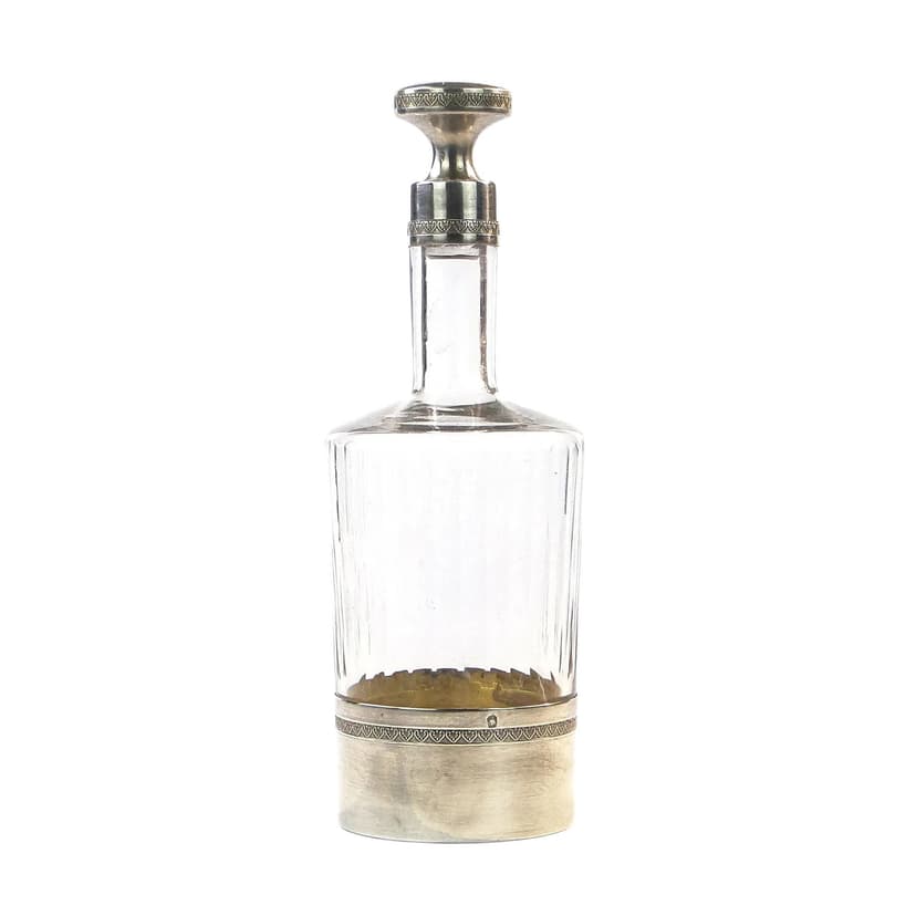 Karafka, kryształ transparentny, srebro, Francja, XIX wiek