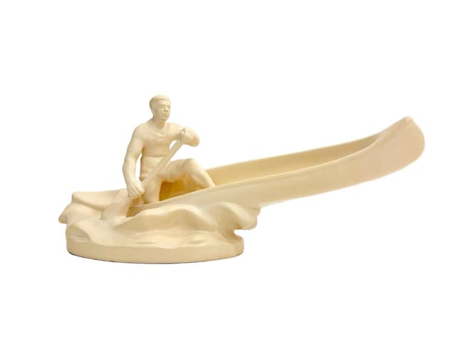 Figura Rowerzysta, beżowy, Czechy, lata 50. - WYMIARY