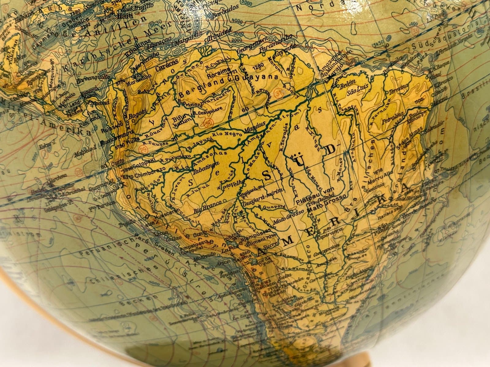 Globus Art déco, zielony, bakelit, Niemcy, lata 40. - 155447