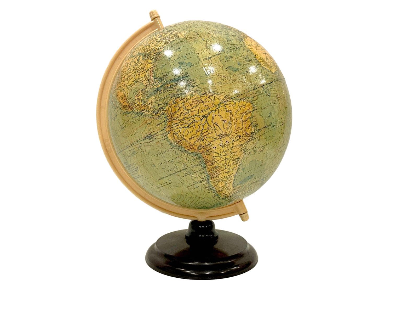 Globus Art déco, zielony, bakelit, Niemcy, lata 40.