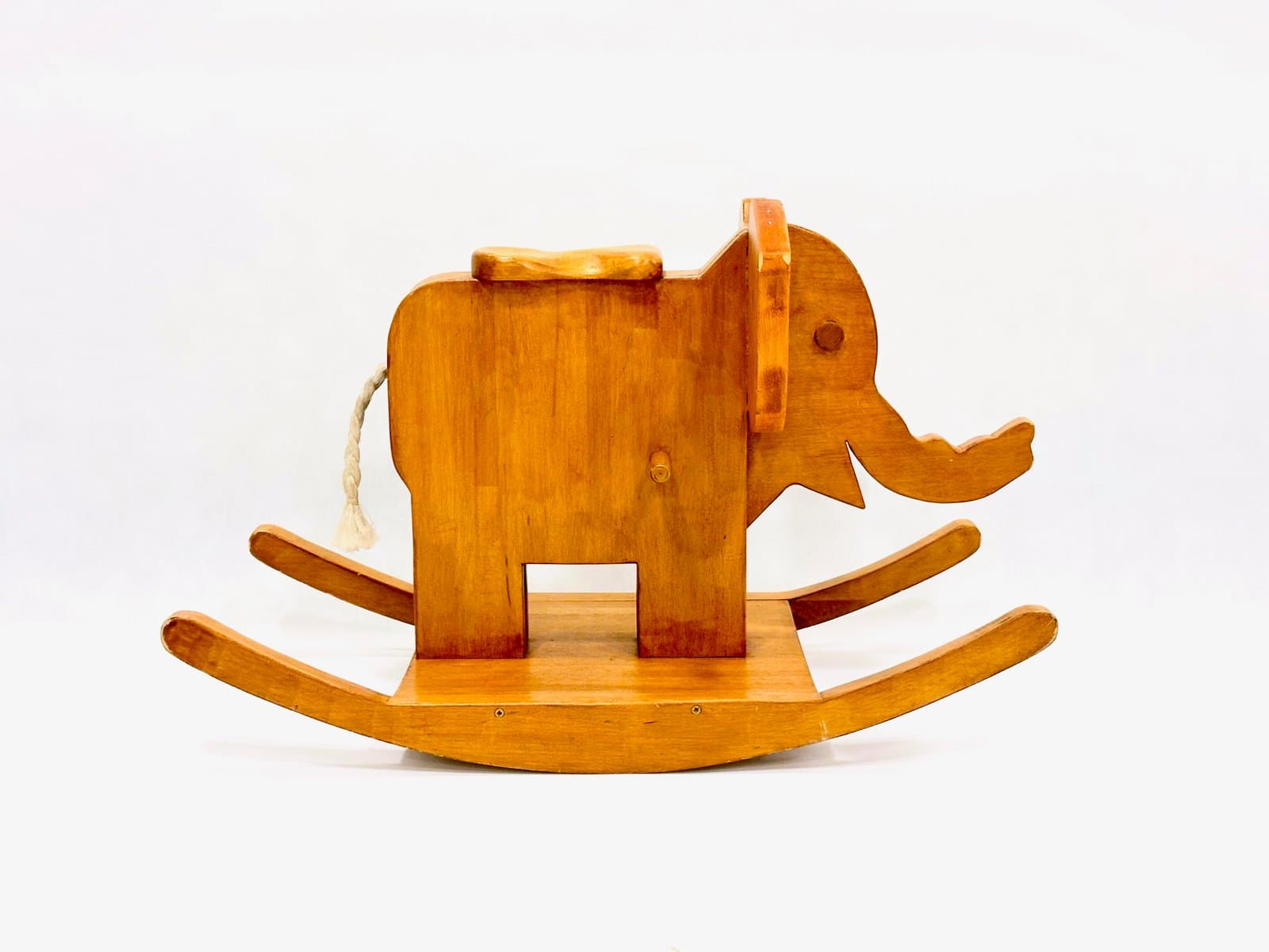 Rocking elephant, light brown wood, Germany, 1960s. - 155493