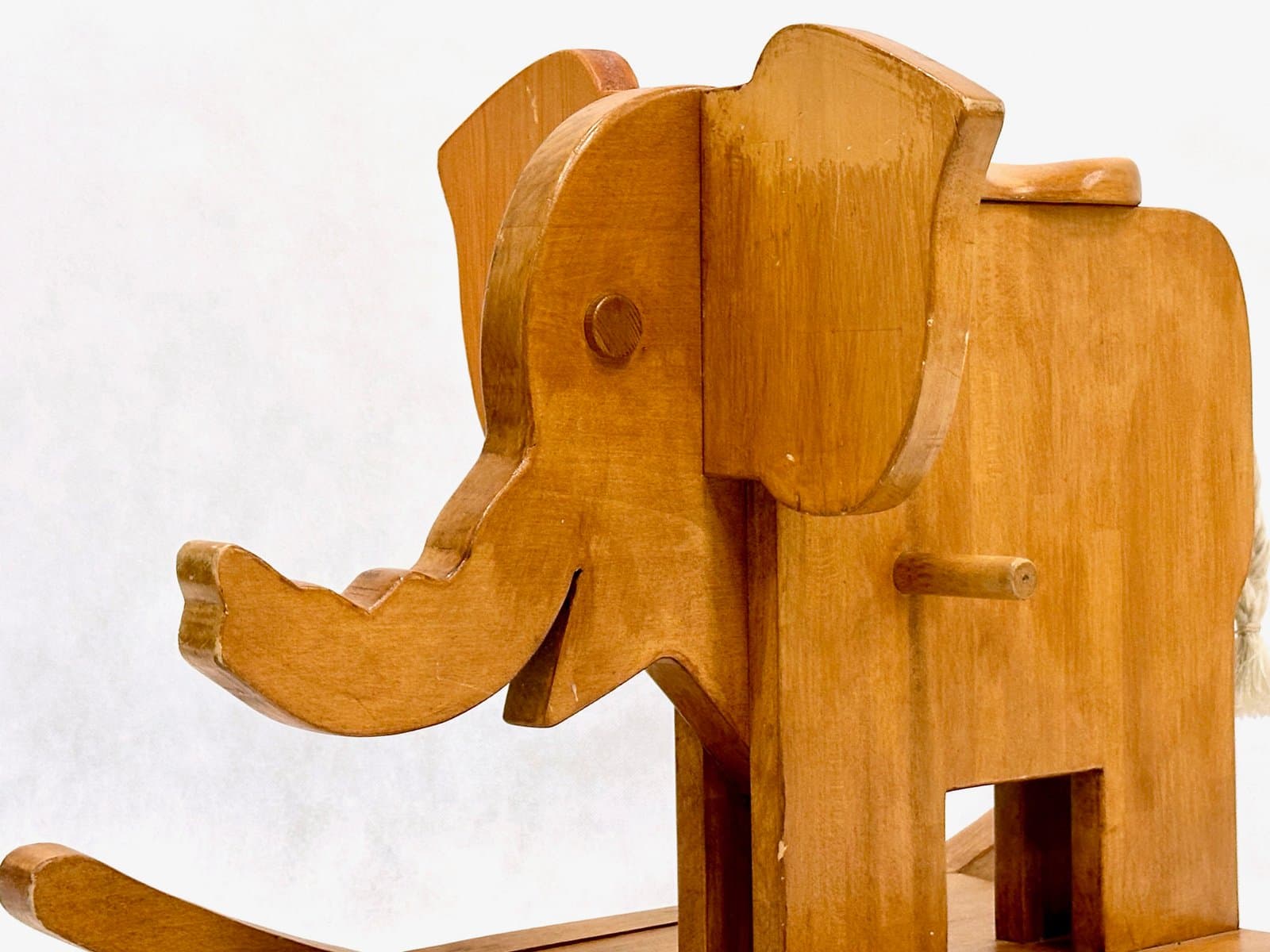 Rocking elephant, light brown wood, Germany, 1960s. - 155498
