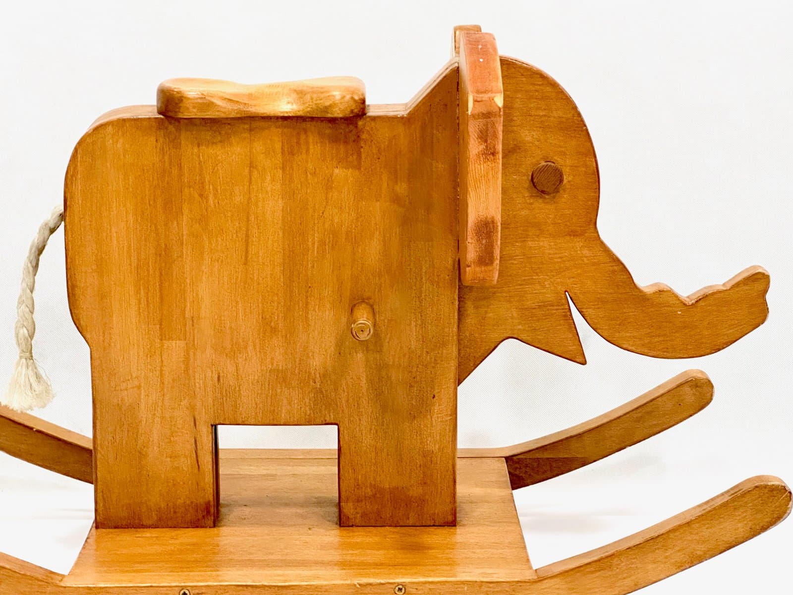 Rocking elephant, light brown wood, Germany, 1960s. - 155496