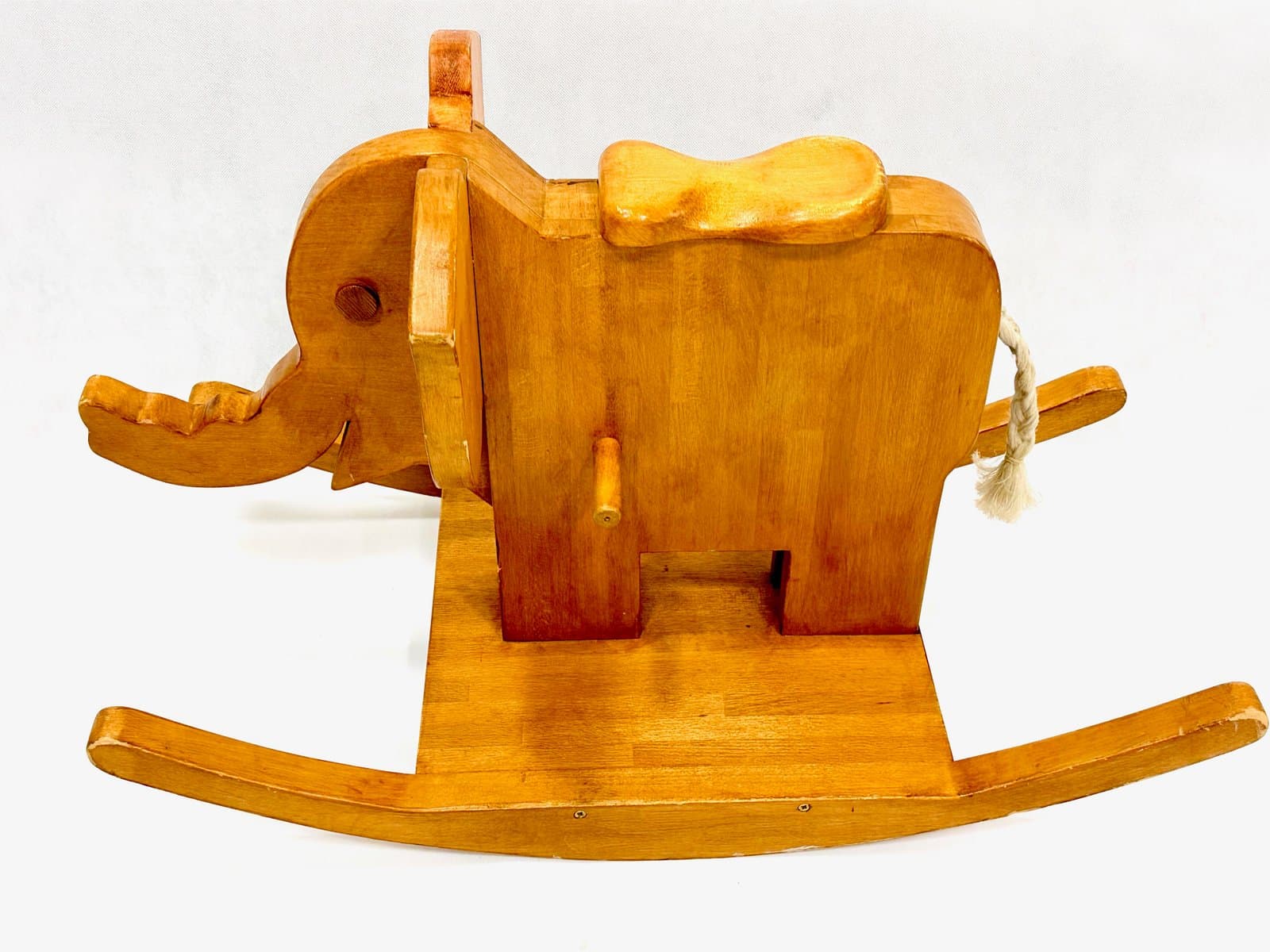 Rocking elephant, light brown wood, Germany, 1960s. - 155494