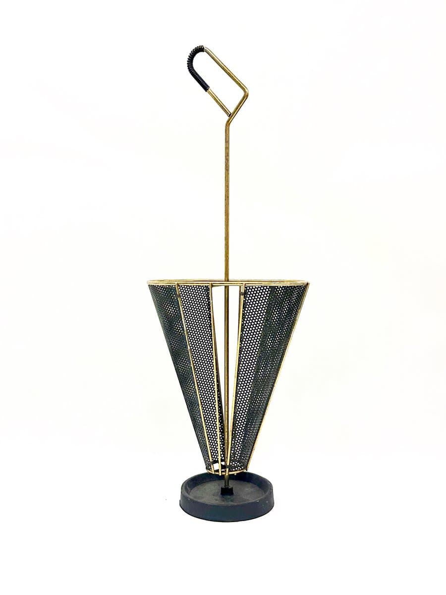 Umbrella Stand, black, brass, cast iron, Austria, 1960s. - 155500