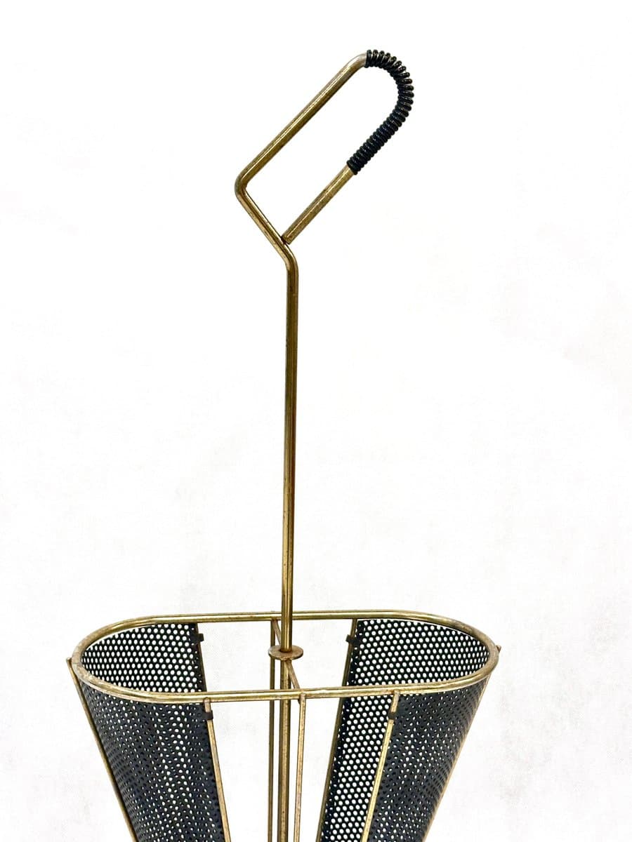 Umbrella Stand, black, brass, cast iron, Austria, 1960s. - 155503