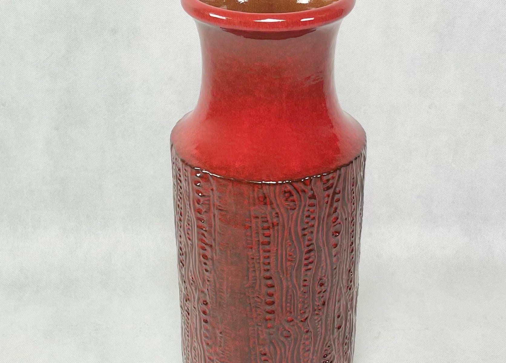 Wazon podłogowy No 3651-50, czerwony, ceramika, Niemcy, lata 70. - 155526