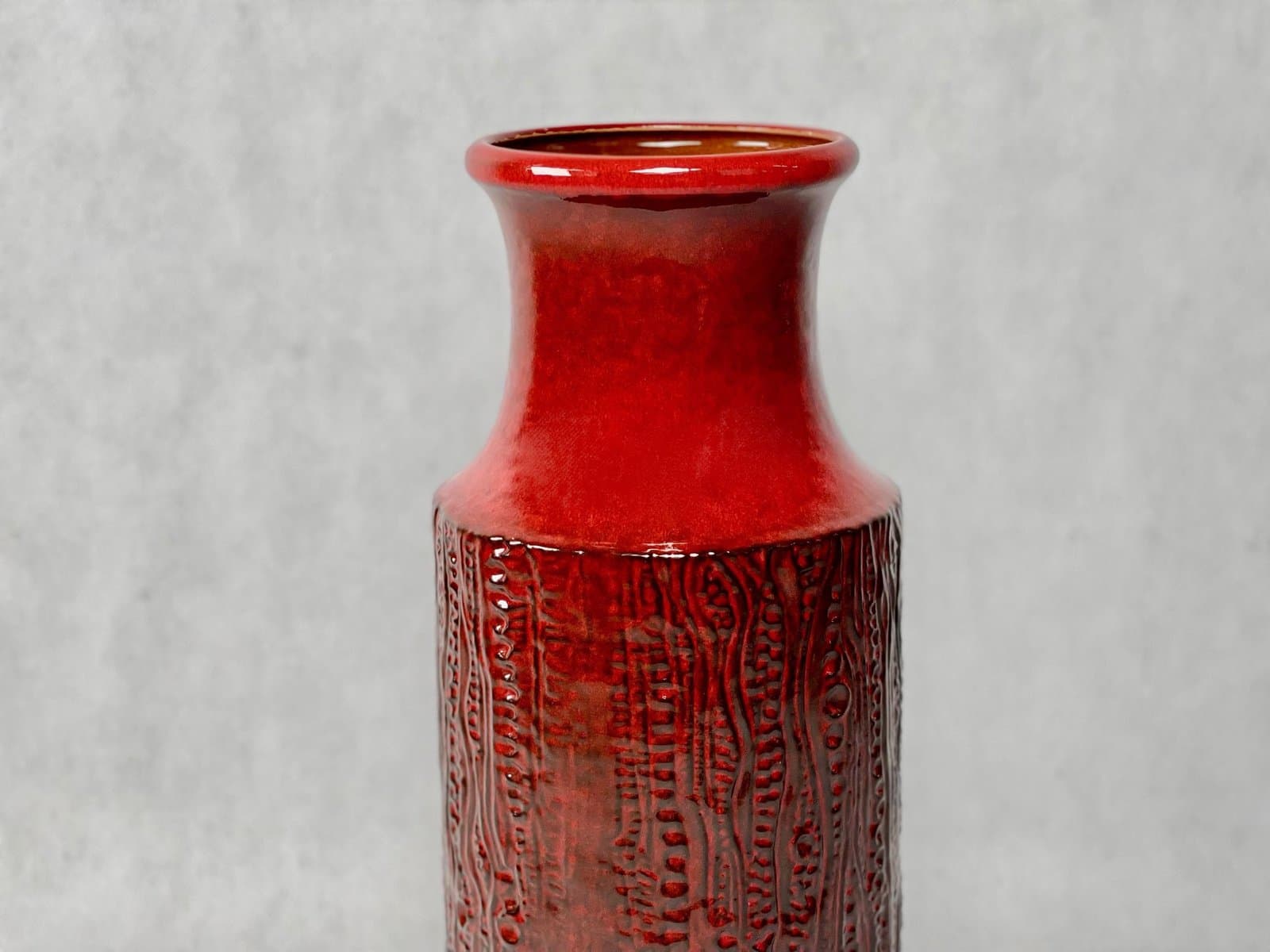 Wazon podłogowy No 3651-50, czerwony, ceramika, Niemcy, lata 70. - 155531