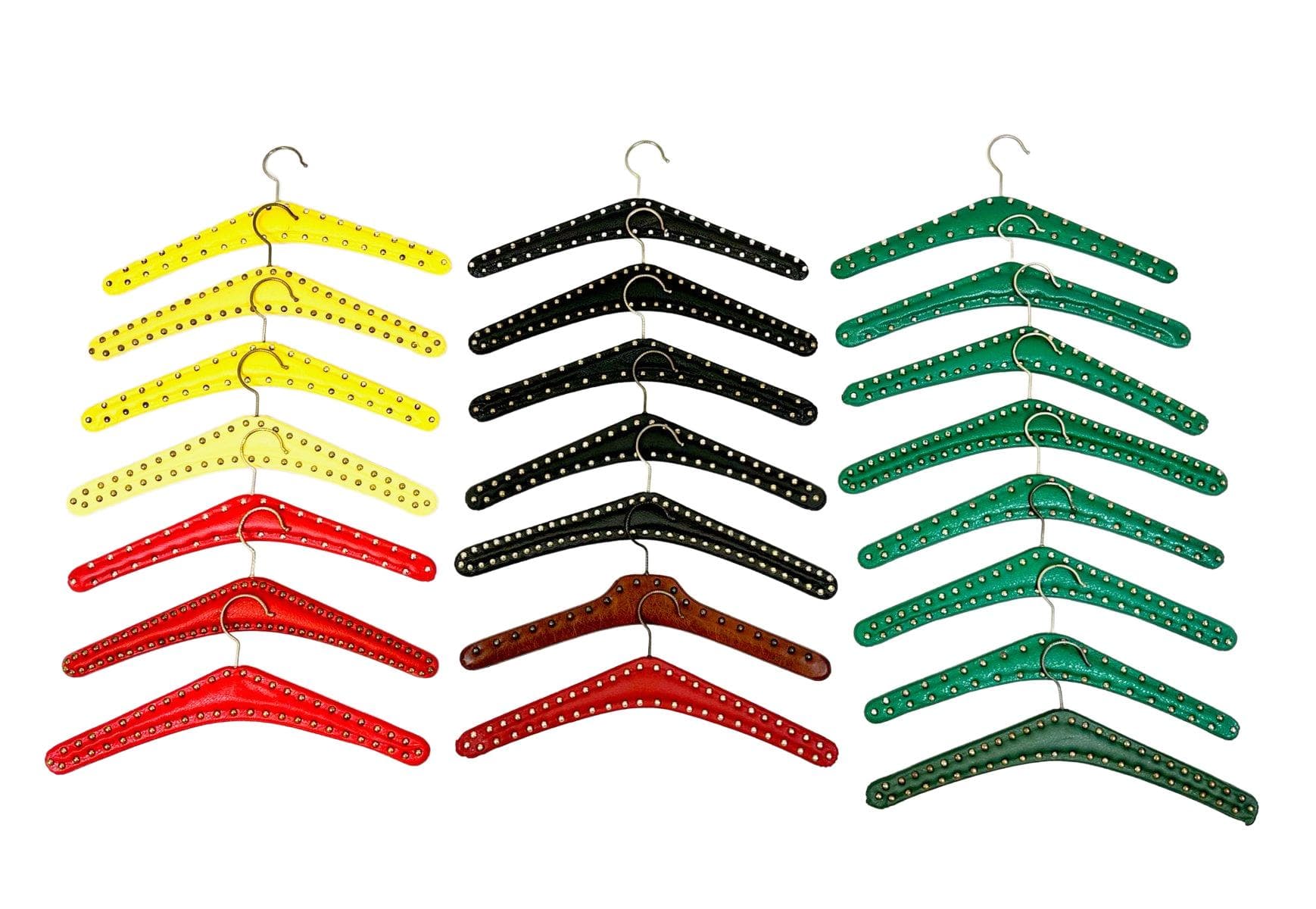 Zestaw wieszaków ubraniowych, multikolor, drewno, metal, Niemcy, lata 60.