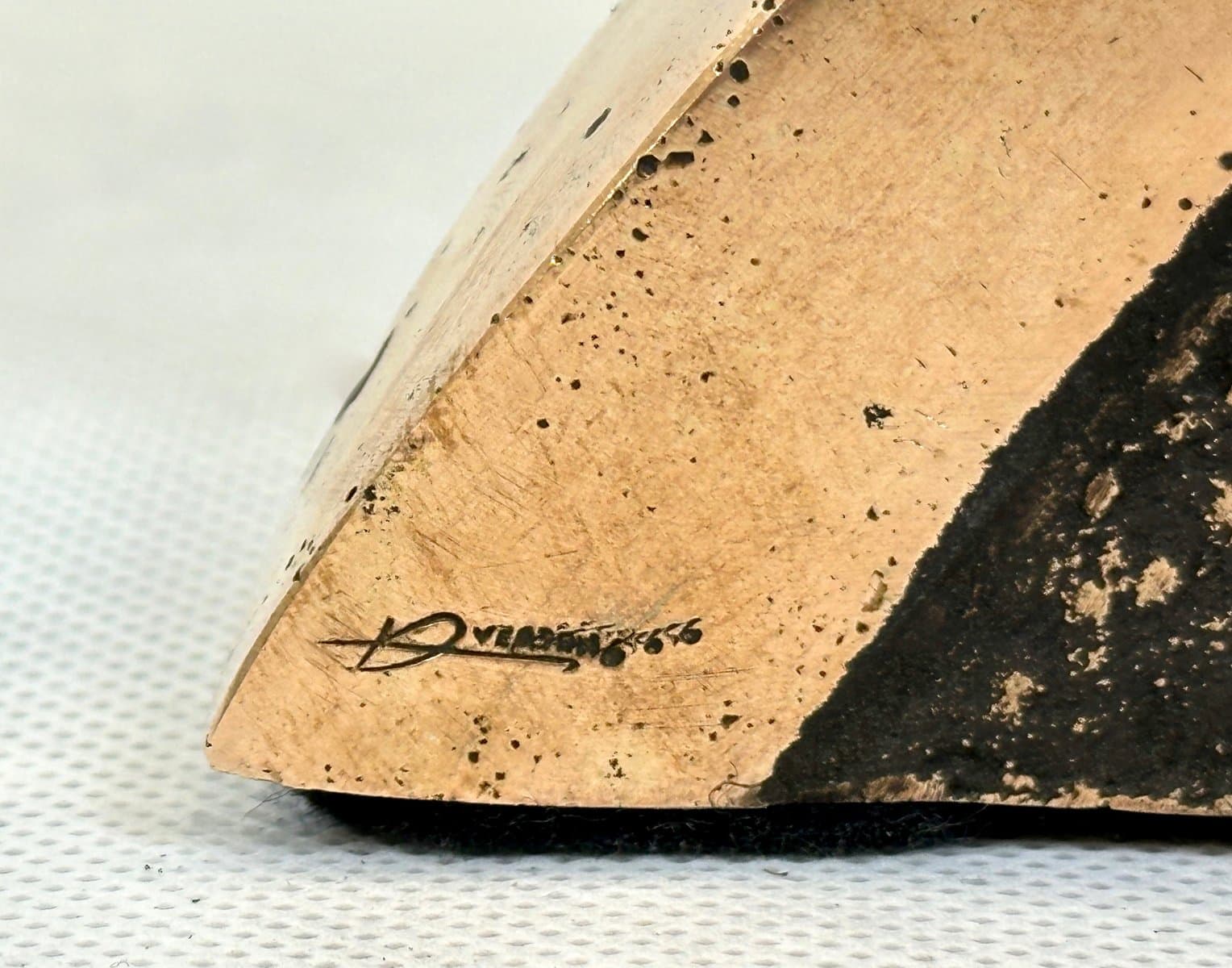 Lampa stołowa Brutalist, bordo, brąz, lata 70. - 155576