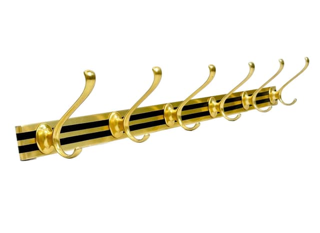 Wieszak ścienny, złoty, mosiądz, Niemcy, lata 60. - WYMIARY