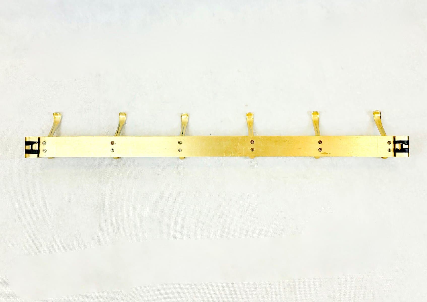 Wieszak ścienny, złoty, mosiądz, Niemcy, lata 60. - 155587