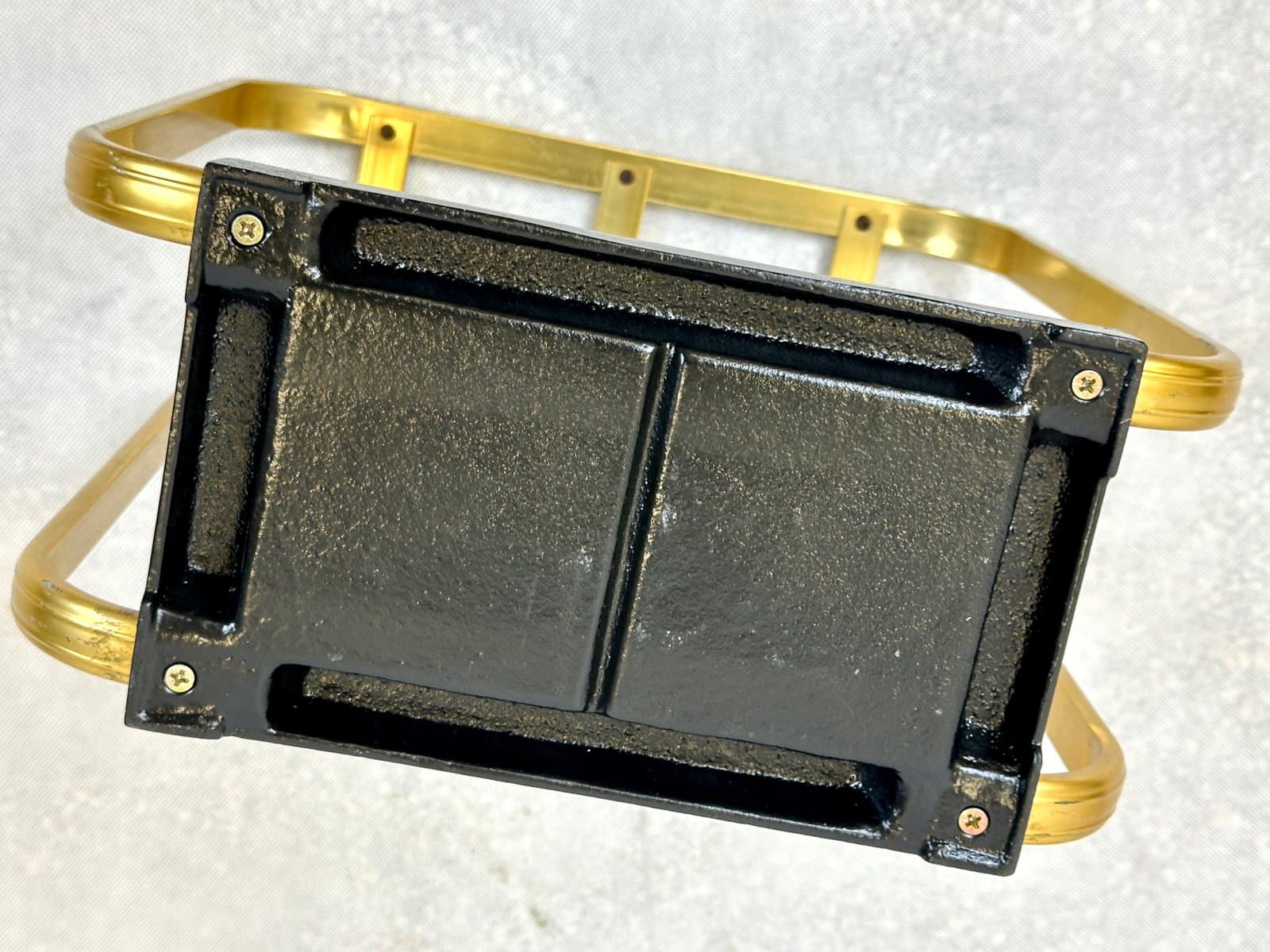 Stojak na parasole, złoty, aluminium, żeliwo czarne, Niemcy, lata 60. - 155596