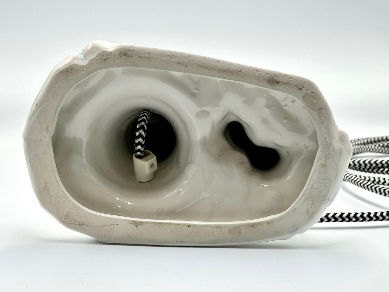 Lampa stołowa Perriot, biała, ceramika, lata 60. - 155635