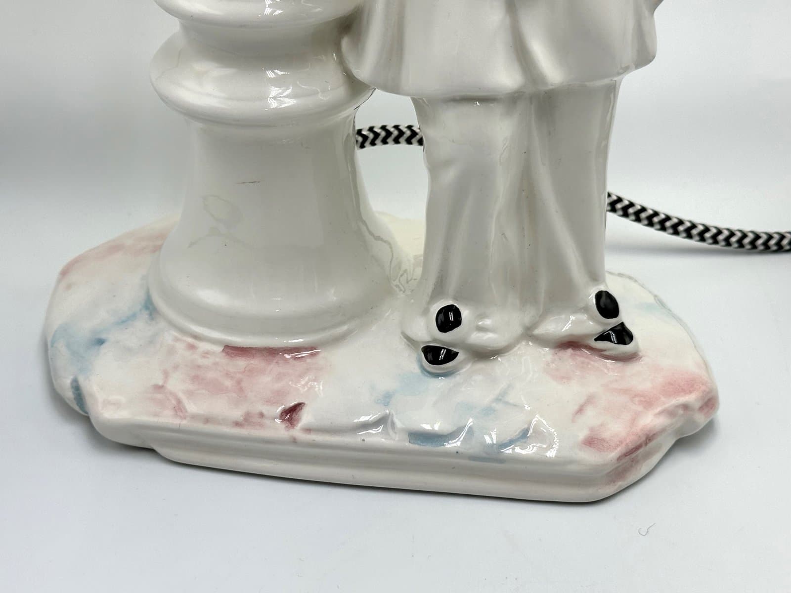 Lampa stołowa Perriot, biała, ceramika, lata 60. - 155632