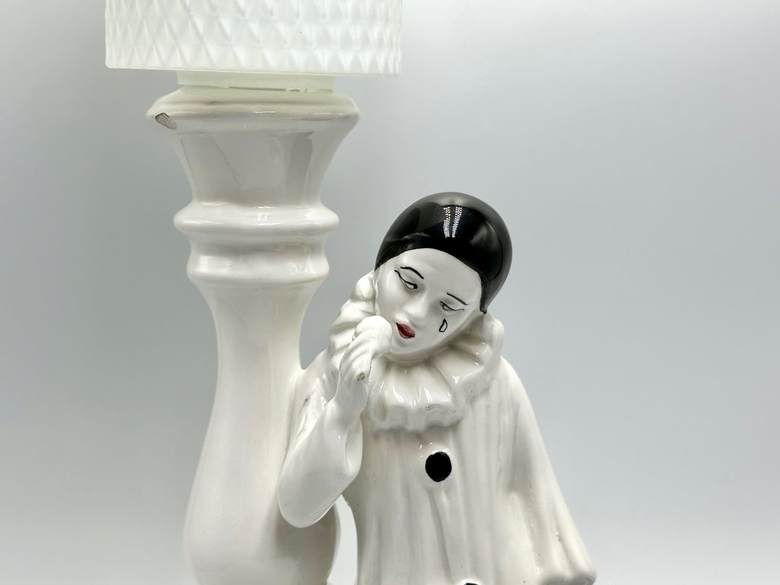 Lampa stołowa Perriot, biała, ceramika, lata 60. - 155630