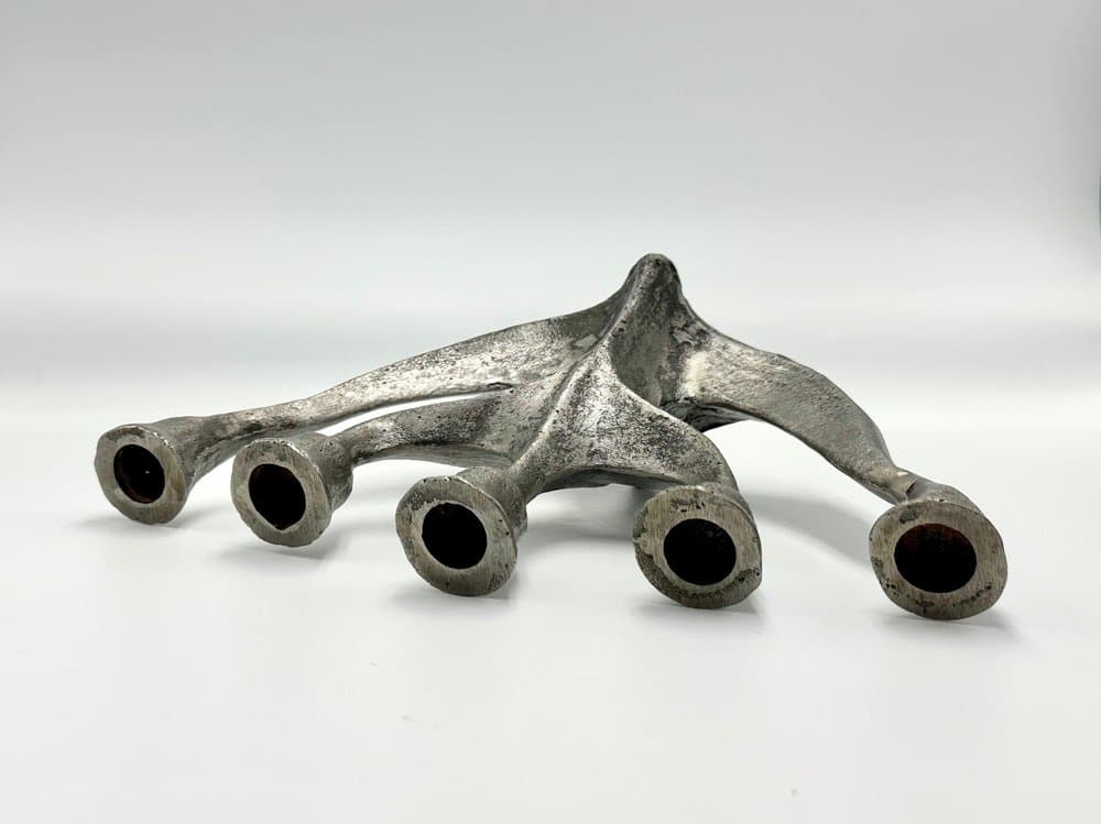 Świecznik Brutalist, żeliwo srebrne, proj. H. Dalbeck, Niemcy, lata 70. - 155693