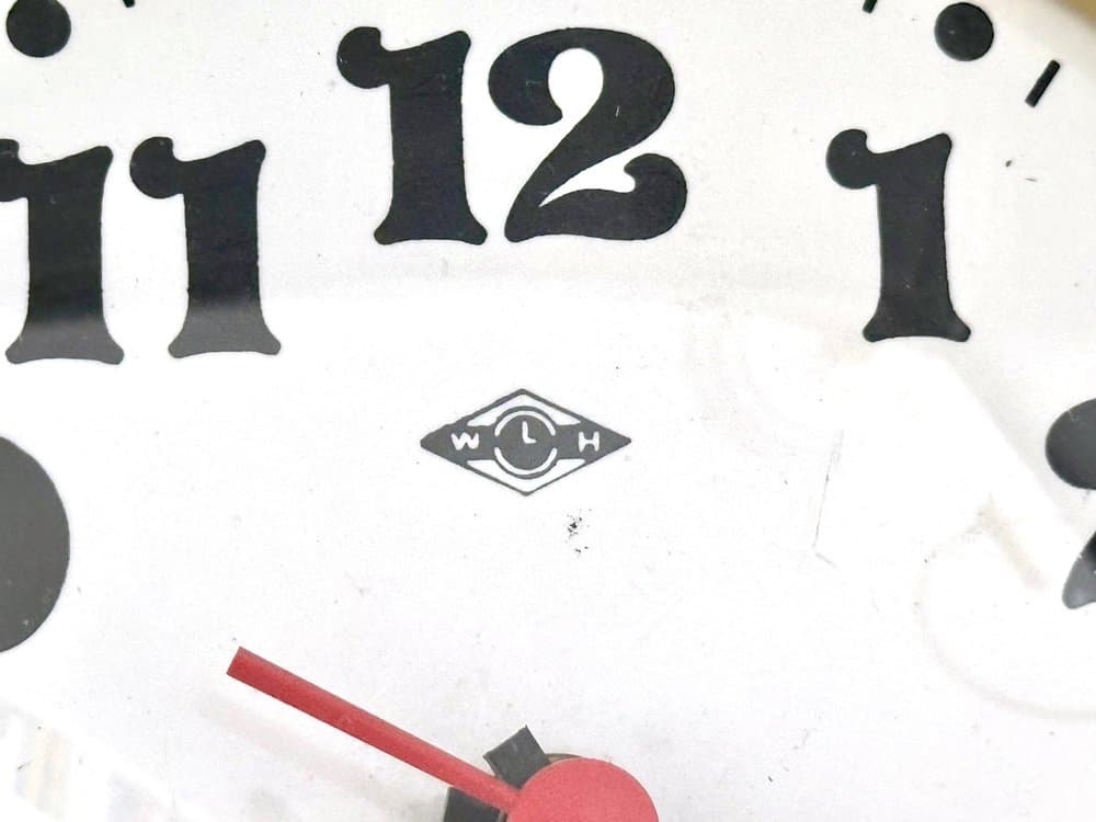 Wall clock, brown orange, ceramic, Germany, 1960s. - 155703