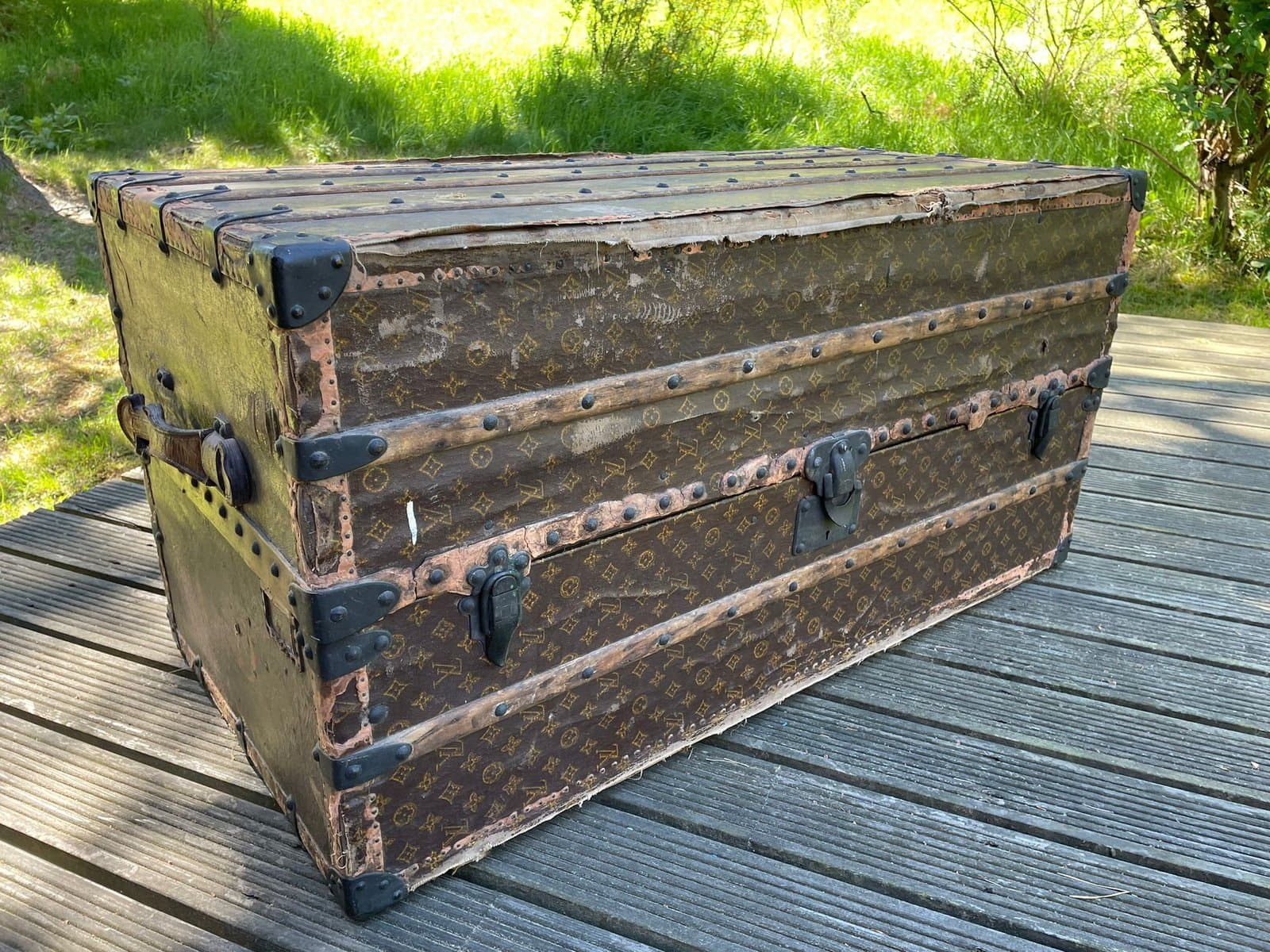 Kufer Malle Haute, Monogram brązowy, płótno, skóra, drewno, mosiądz, Louis Vuitton, Francja, lata 20. - 155706