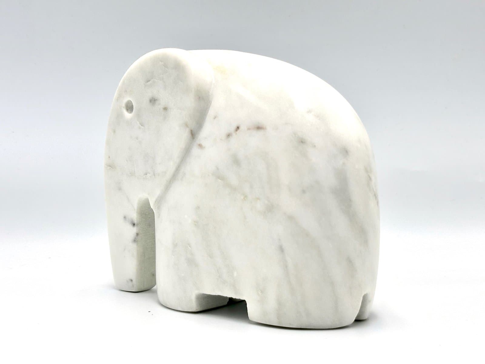 Figurka słoń indyjski Postmodern, marmur biały, Indie, lata 90. - 155725