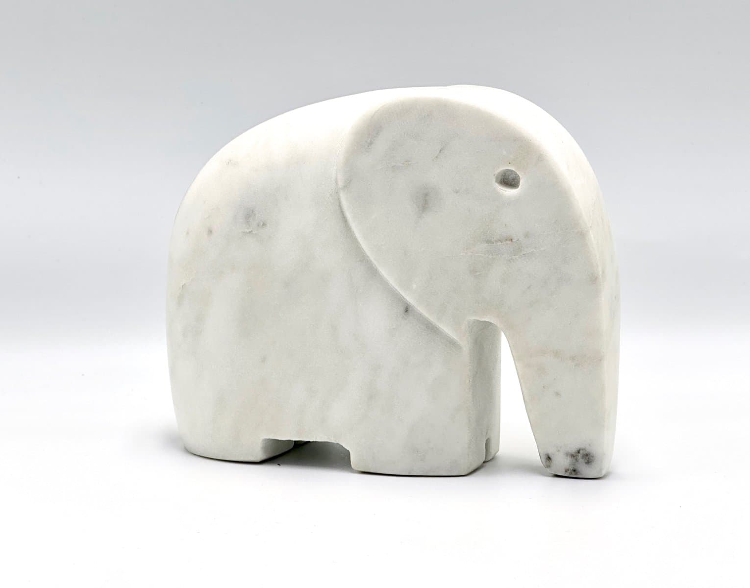 Figurka słoń indyjski Postmodern, marmur biały, Indie, lata 90. - 155726