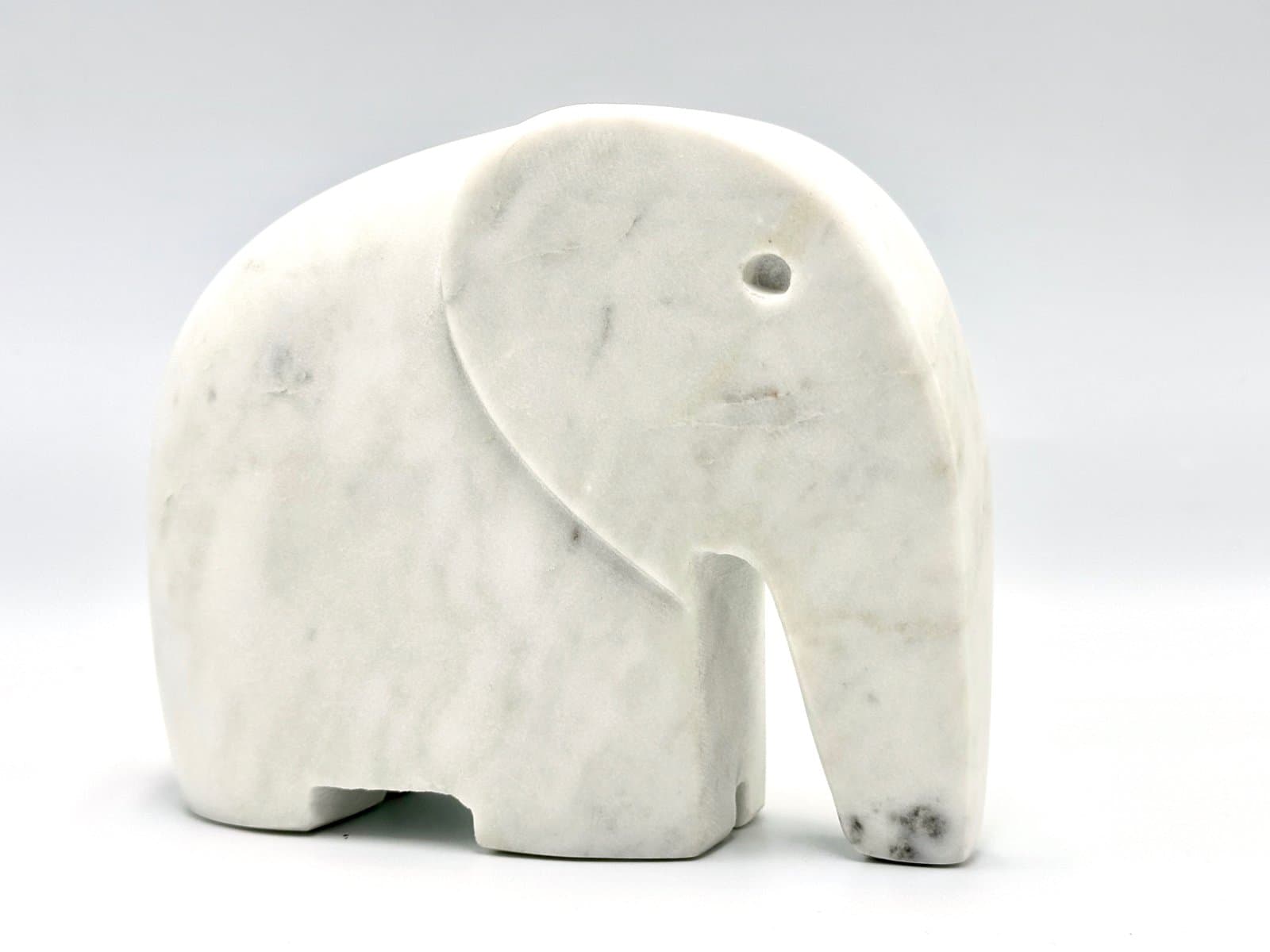 Figurka słoń indyjski Postmodern, marmur biały, Indie, lata 90. - 155720