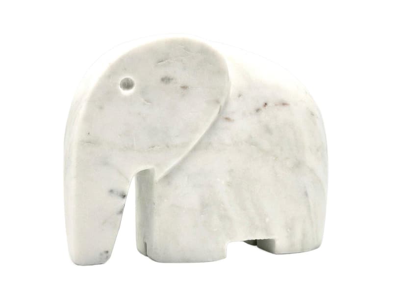 Figurka słoń indyjski Postmodern, marmur biały, Indie, lata 90.