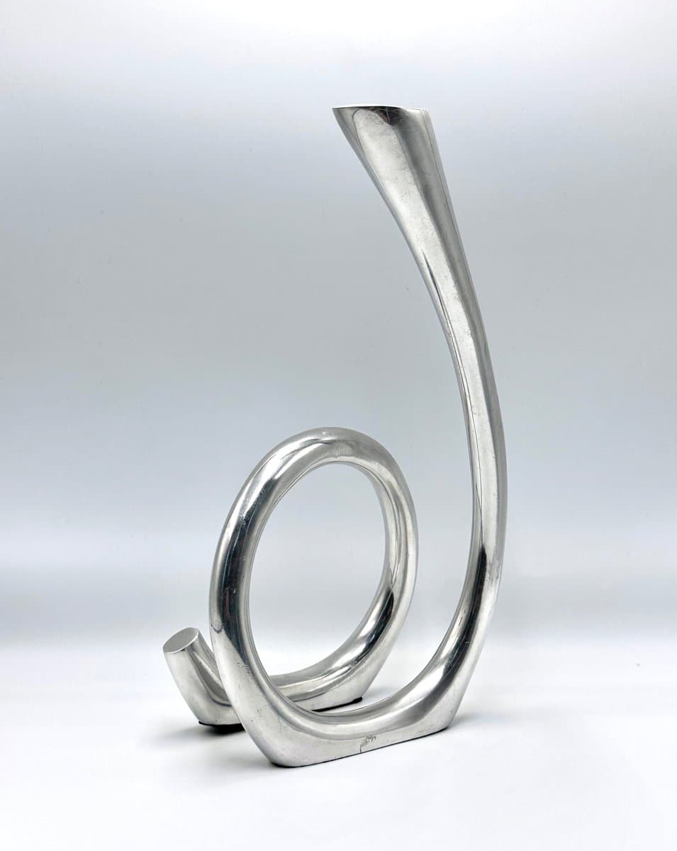 Świecznik Curly, srebrny, aluminium, Holandia, lata 80. - 155733