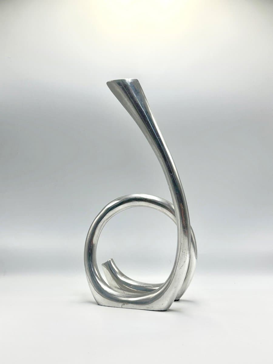 Świecznik Curly, srebrny, aluminium, Holandia, lata 80. - 155730