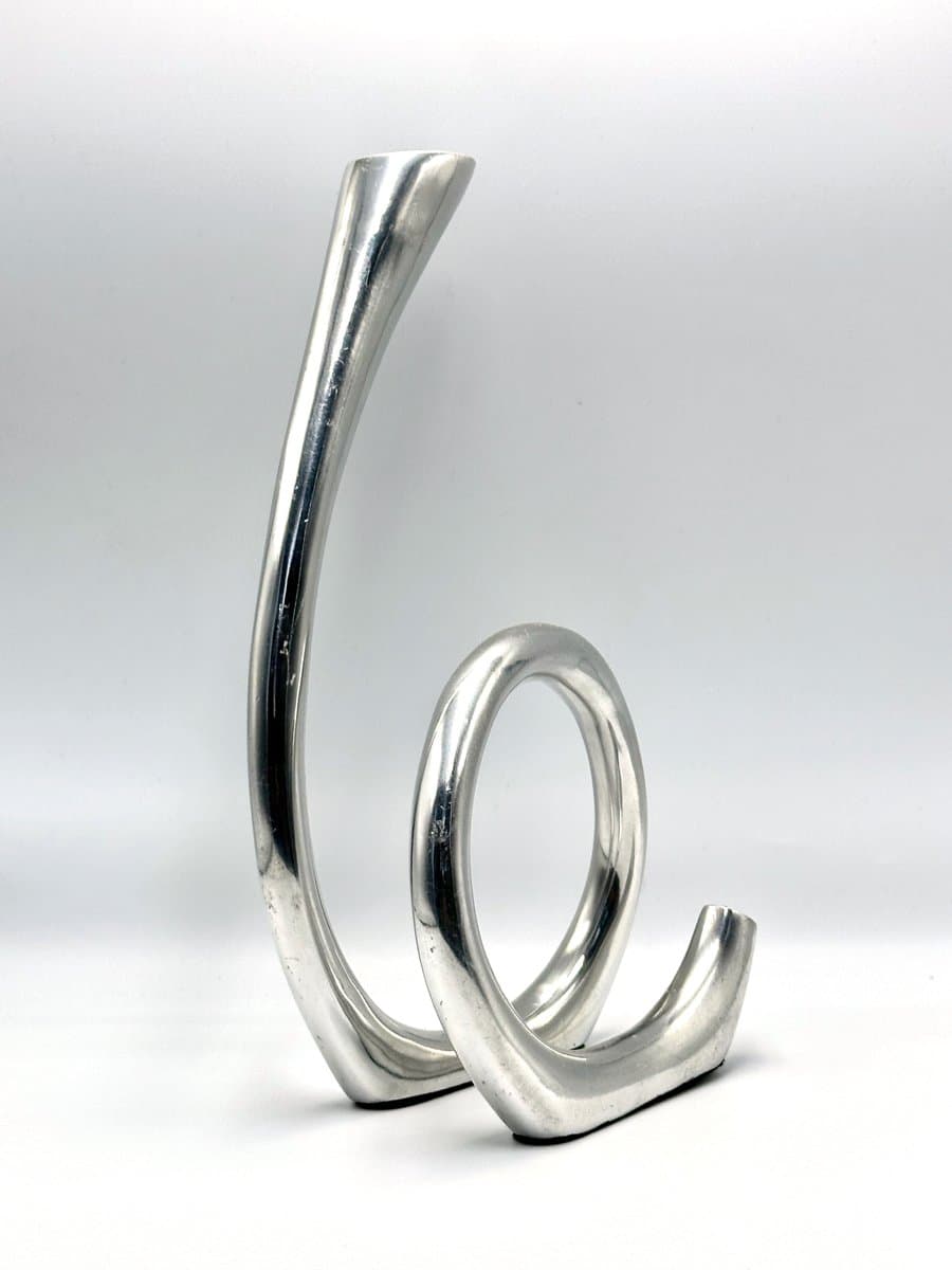 Świecznik Curly, srebrny, aluminium, Holandia, lata 80. - 155736