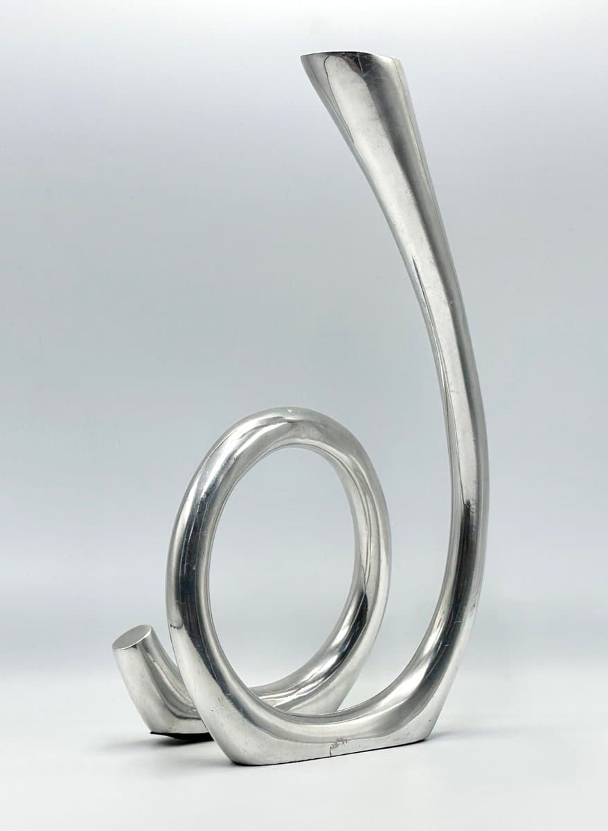 Świecznik Curly, srebrny, aluminium, Holandia, lata 80. - 155739